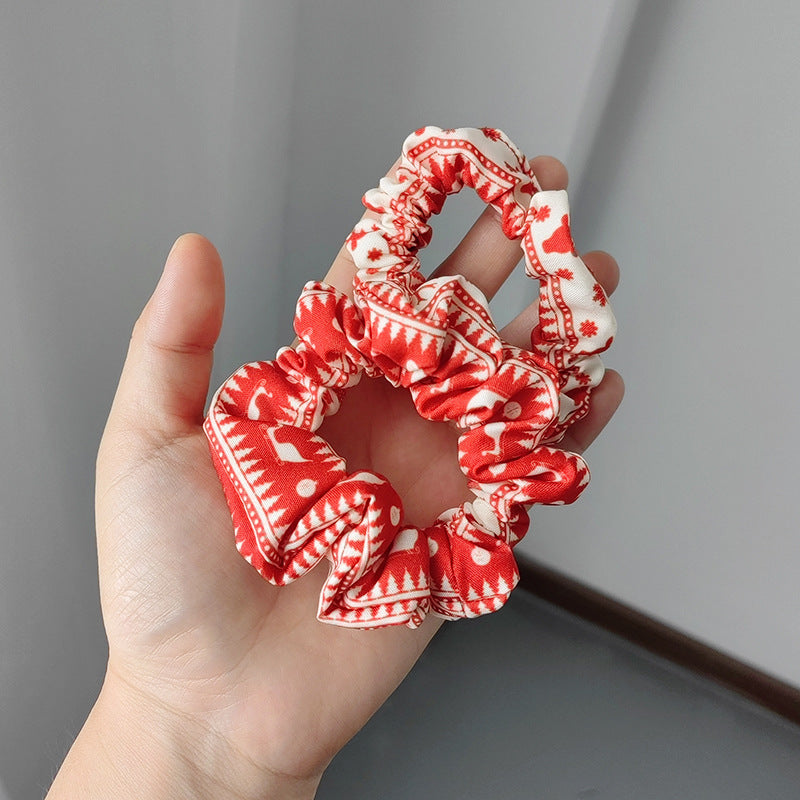 Wholesale Christmas satin large intestine hair tie high elastic rubber band hair tie